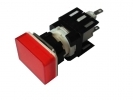 Signalizační LED kontrolka červená obdelníková D060DXK , 16mm, 12-24V AC/DC, IP50, Emas
